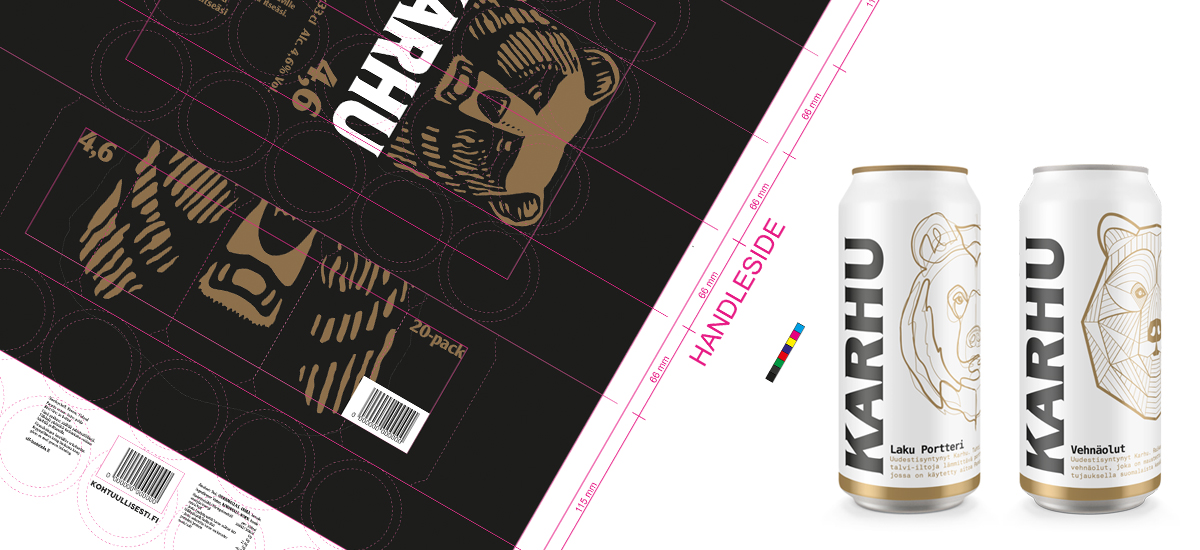 TWO SMOKING BARRELS WERE ASKED TO WORK ON AMENDMENTS TO BEVERAGE ARTWORKS FOR KARHU ON BEHALF OF MCCABE